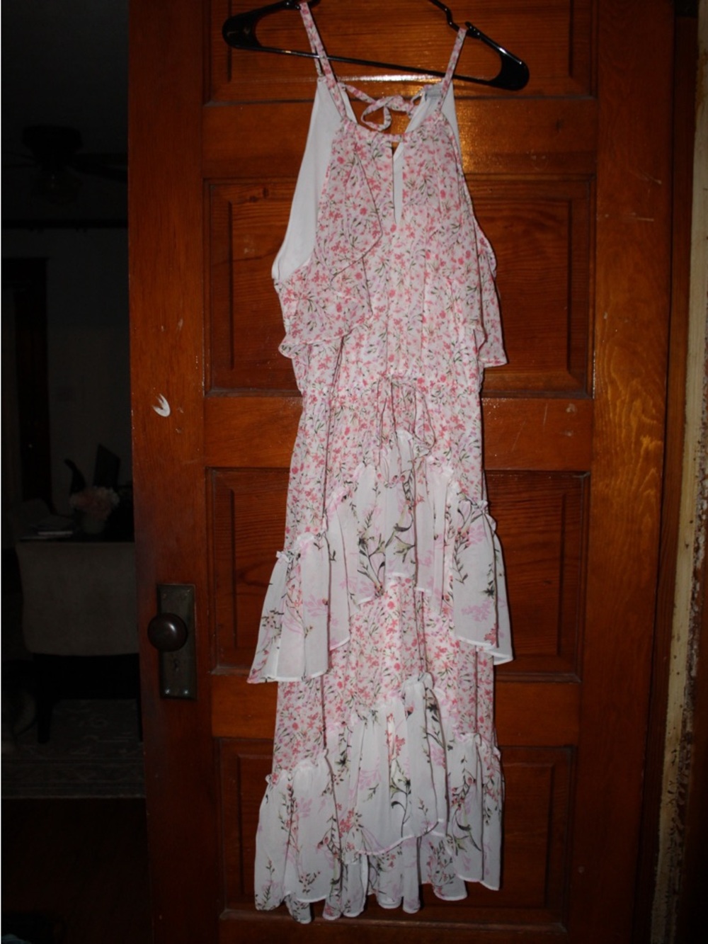 New York & Company Pink Floral Maxi Dress